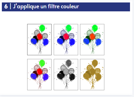 personnalisation d'étiquettes filtre couleur